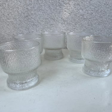 Vintage Rock glasses set 5 Indiana Glass Crystal ice clear holds 12 oz 