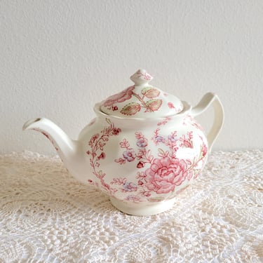 Vintage English Johnson Brothers Rose Chintz Teapot 