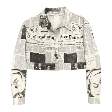 Dior Newspaper Print Cropped Jacket