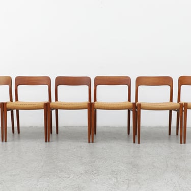Set of 6 Niels Moller Dining Chairs With Papercord Seats