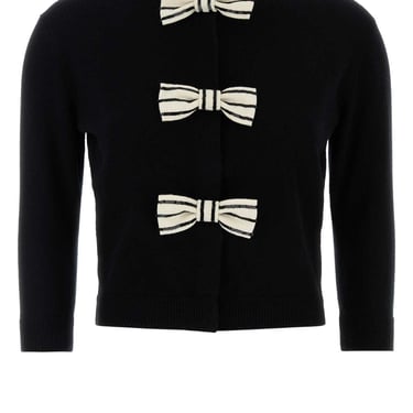 Valentino Garavani Women Black Wool Cardigan