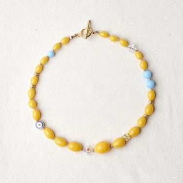 Aquarius Cocktail Bead Charm Mix CHOKER - Gold