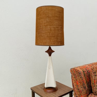 MCM Walnut Ceramic Lamp