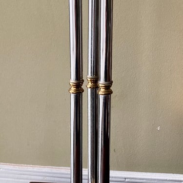 Mid Century Chrome and Gold Lamp 