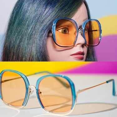 Retro Oversized Turquoise Frame Sunglasses | Boho Southwest 