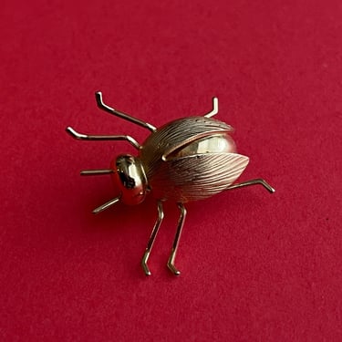 little ladybug pin vintage gold insect brooch 