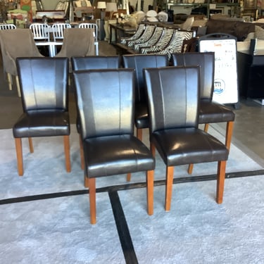 Set of 6 Brown Dining Chairs
