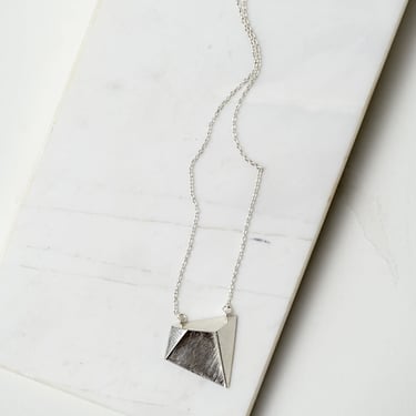 Sterling Silver Asymmetric Geometry Necklace