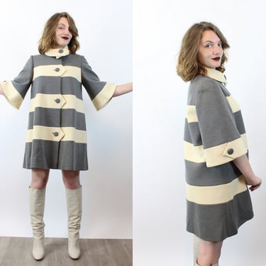 1960s LILLI ANN mod stripe coat dress small medium | new fall 