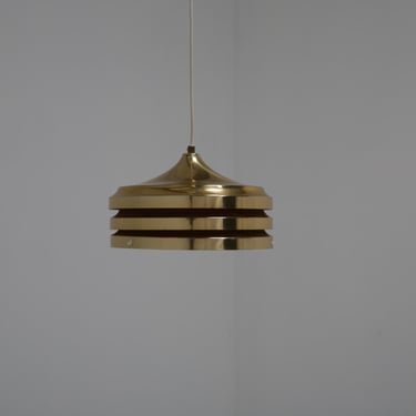 Vintage Brass Three Tier Stacked Pendant Lamp by Carl Thore, 1960s.