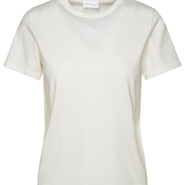 Moncler Woman White Cotton T-Shirt