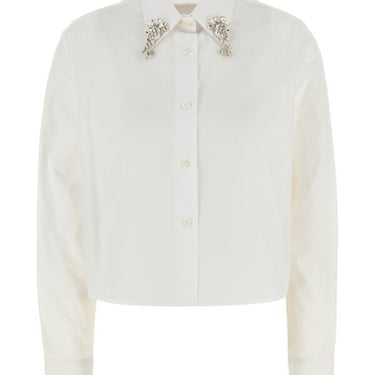 Prada Women White Poplin Shirt