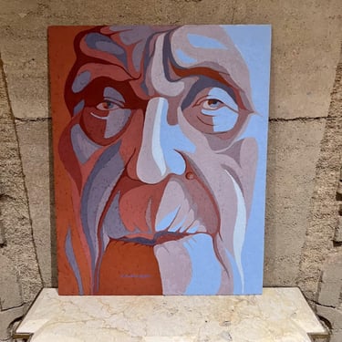 1978 Modern Fauvist Portrait Old Man artist Hovland 