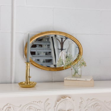 antique English gilt wood and beveled glass mirror