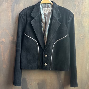 Scully Black Cropped Suede Jacket