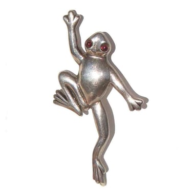 Vintage Sterling Silver Frog Brooch Pazit Giladi Pin 