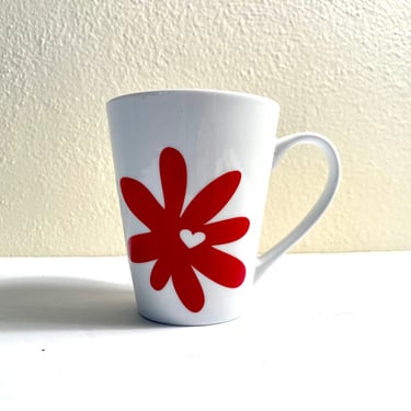 Starbucks Valentine Red Flower with Heart Mug - 13 Oz Starbucks Mug 