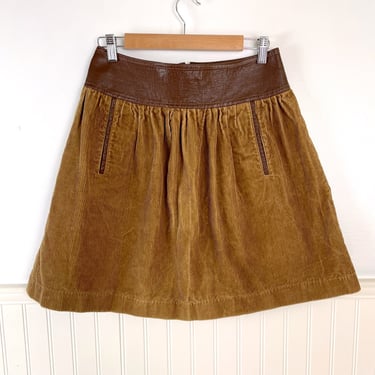 Happy Legs corduroy and pleather mini skirt - 1970s vintage 
