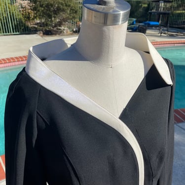 1990’s Thierry Mugler Iconic Black and White Structured Blazer 