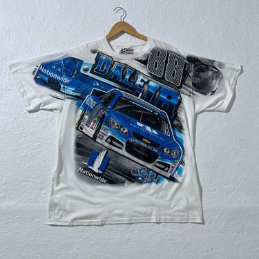 Dale Jr White/Blue Aop Tshirt Sz. XL