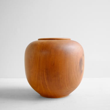 Vintage Hand Turned Wood Vase 