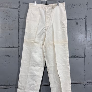 Size  26x30 60s USMC White Cotton Pants talon zipper Fly 1950s 1960s USMC Uniform Trousers Whites Military 