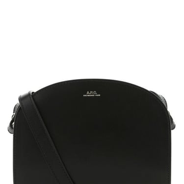 A.P.C. Women Black Leather Mini Demi Lune Shoulder Bag