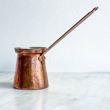 Vintage Copper Turkish Coffee Pot Pourer Warmer Chocolate Butter Tea Cesve Middle Eastern Small Copper Pot with Handle 
