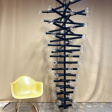 RARE xl Sydney Dorner Lightolier chandelier architectural commercial pendant lamp vintage mid century 