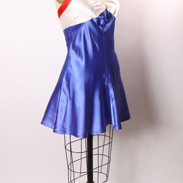 blue and black midi dress Blue, White, & Black Midi Dress  At Consignments Edge