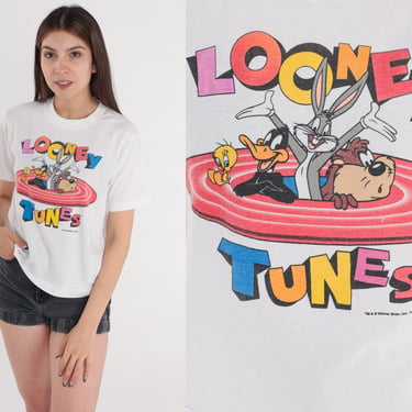 Looney Tunes Shirt 90s Classic Cartoon T-Shirt Bugs Bunny Taz Tweety Bird Daffy Duck Graphic Tee Single Stitch Vintage 1990s Extra Small xs 
