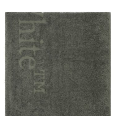 Off White Unisex Army Green Terry Fabric Shower Towel
