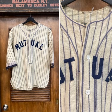 Vintage 1920’s Pullover Stripe Wool Baseball Sports Shirt Jersey, Gusset Detail, Original, 20’s Vintage Clothing 