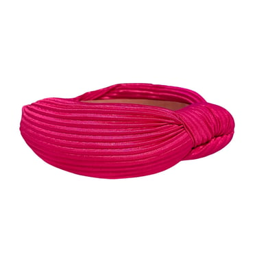 Magenta Pleated Knotted Headband