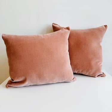 Blush Velvet Hand-Sewn Pillows