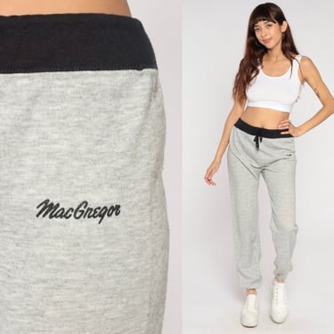 Grey Joggers 90s MacGregor Sweatpants Retro Lounge Pants Athleisure Jogging Loungewear Warm Up Track Pants Vintage 1990s Medium Large XL 