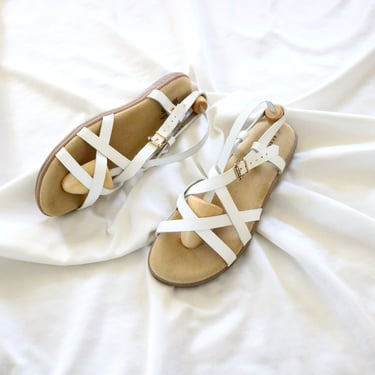 white leather sunjun sandals - 9 (see details) 