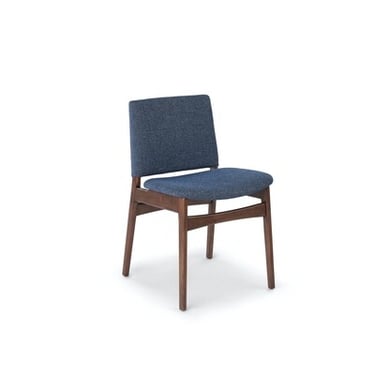 Denim Blue + Walnut Dining Chairs