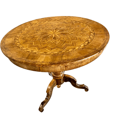 French Inlaid Round Table