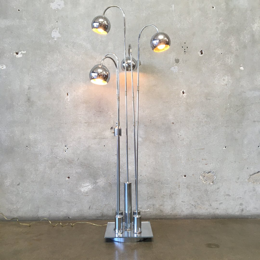 Mid Century Chrome Raindrop Five Globe Floor Lamp by Torino | Urban ...