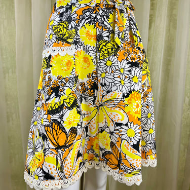 1970's Lilly Pulitzer Paris Garden A-Line Mini Skirt