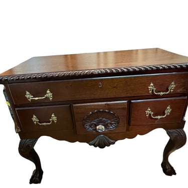 Vintage Queen Anne Mahogany Ball and Claw Lowboy Sideboard Server EK221-157