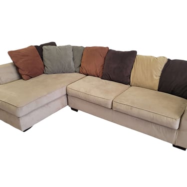 Beige 2pc Tri-Color Sectional