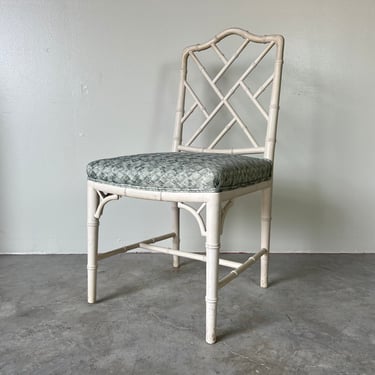 70's Palm Beach Chinese Chippendale Faux Bamboo Accent Desk Chair 