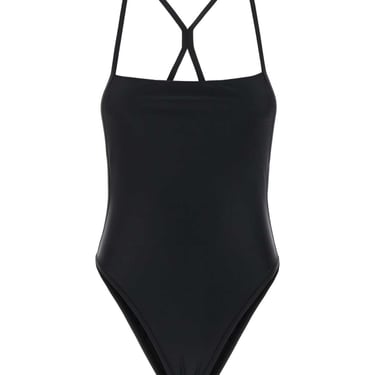 Marine Serre Women Black Stretch Nylon Swimsuit