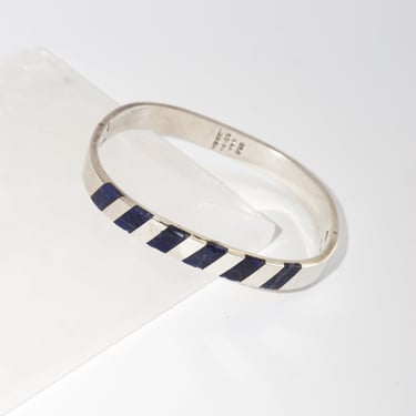 Vintage Lapis Inlay Silver Bracelet