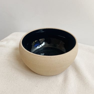 Oat + Black Ceramic Bowl