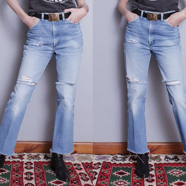 Vintage 1980's | Perfectly Faded & Distressed | WRANGLER | 5 Pocket | High Rise | Denim | Jeans | M 