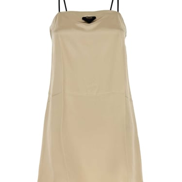 Prada Women Beige Satin Mini Dress