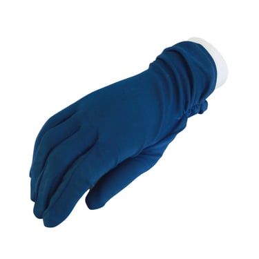 1960s/50s Aegean Blue Nylon Glove - 1950s Blue Gloves - 1960 Blue Gloves - Vintage Blue Gloves - Vintage Nylon Gloves - 1950s Shortie Gloves 